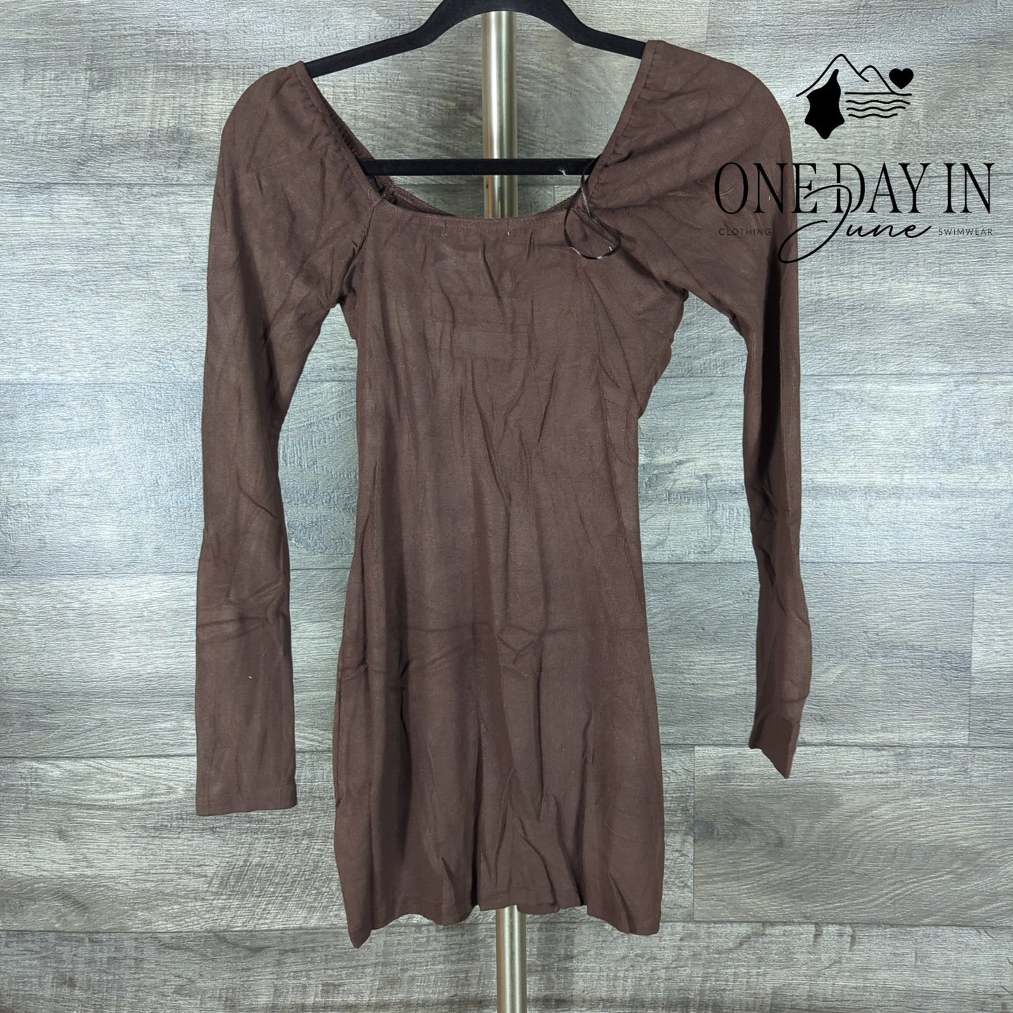 Edit by Nine Long Sleeve Bodycon Ribbed Mini Dress Size S