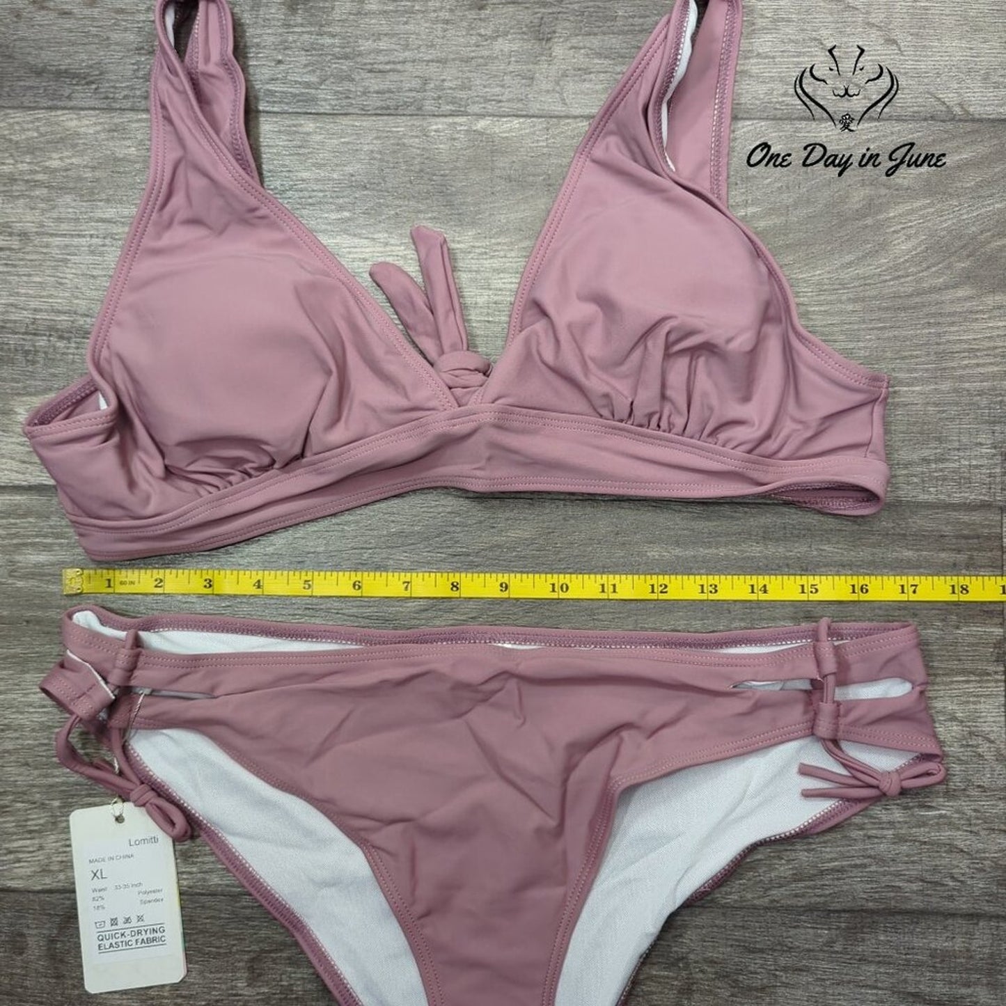 Lomitti Tie Side Tie Back Bikini Swimsuit Size XL