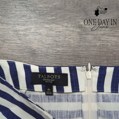Talbots Petite Striped Pencil Skirt Size 6P