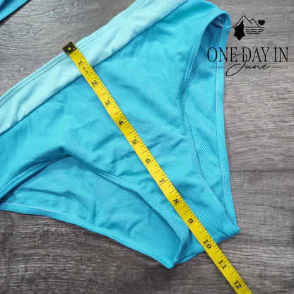 Aleumdr Ribbed One Shoulder Bikini Swimsuit Size 13-14Y