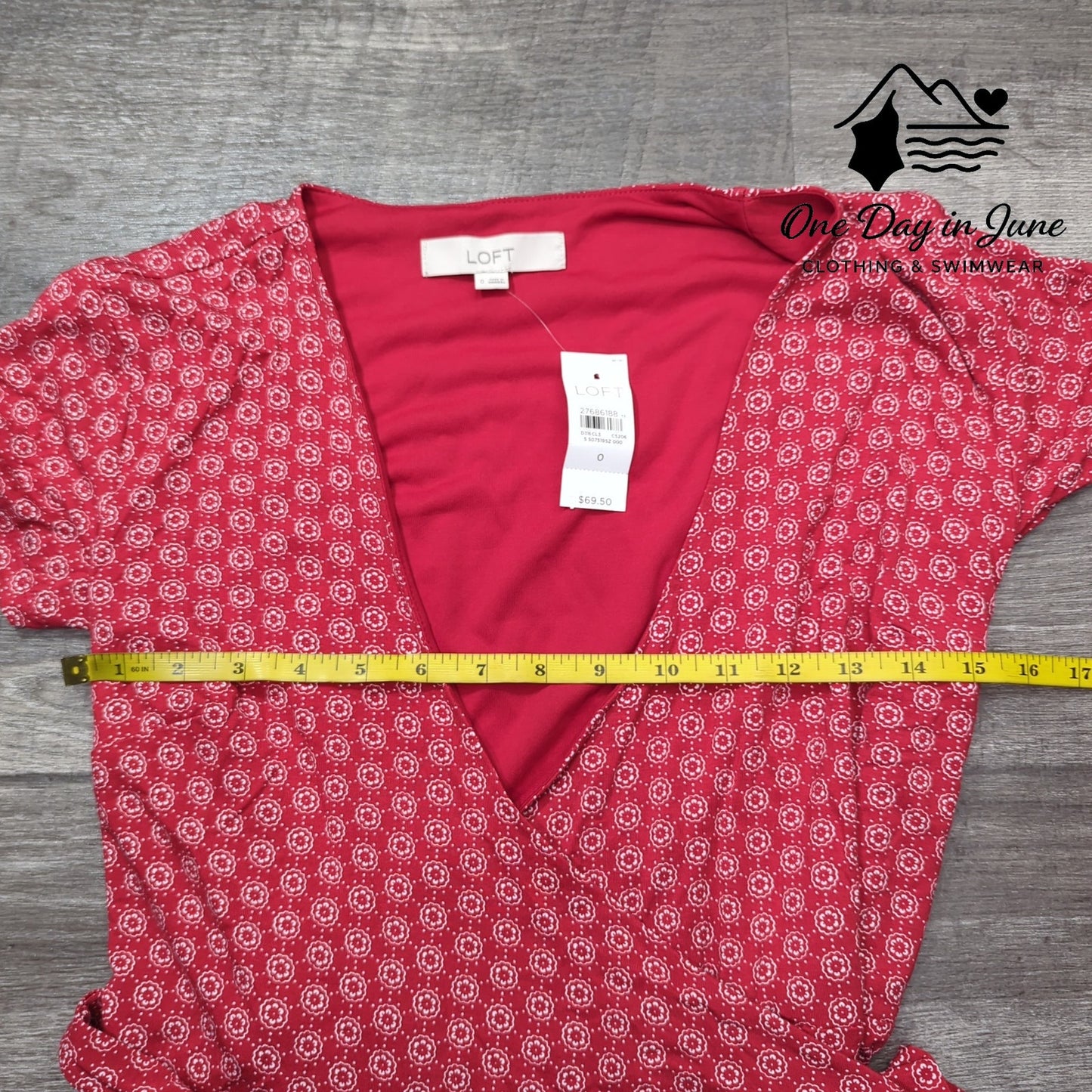 Loft Short Sleeve Wrap Mini Dress Size 0