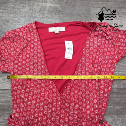 Loft Short Sleeve Wrap Mini Dress Size 0