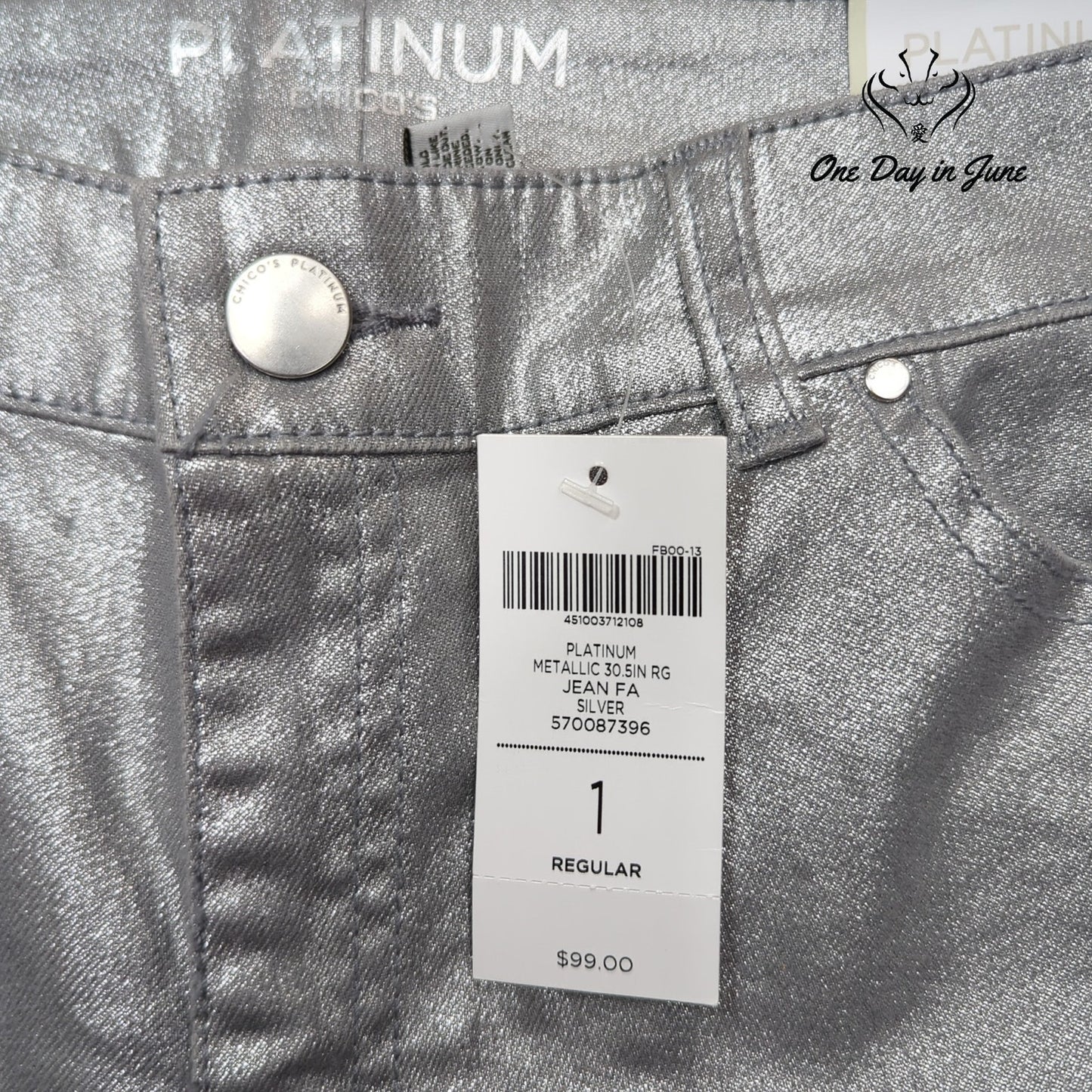 Chico's Metallic Slim Leg Jeans Size Chico's 1 (8)