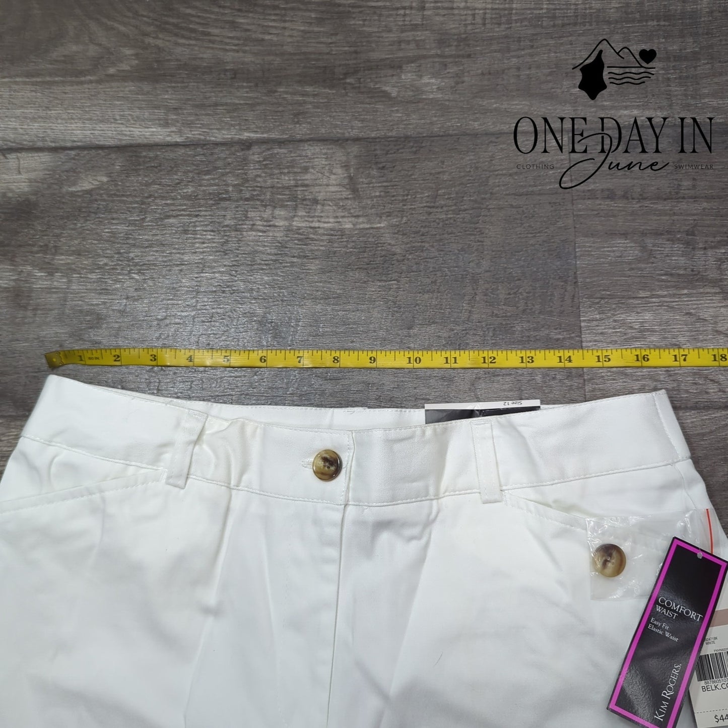 Kim Rogers Comfort Waist Capri Pants White Stretch Easy Fit NWT Size 12