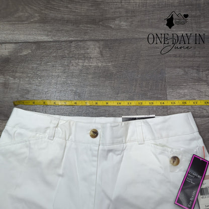 Kim Rogers Comfort Waist Capri Pants White Stretch Easy Fit NWT Size 12