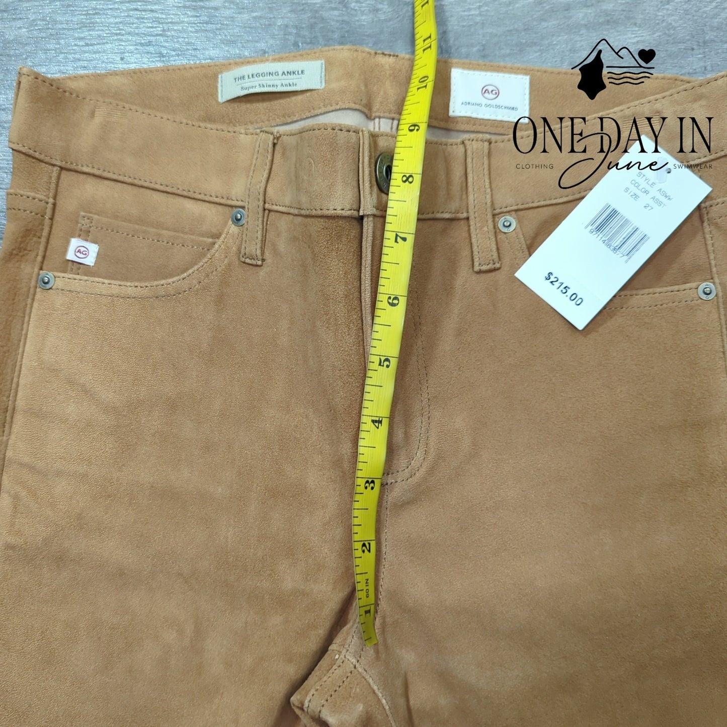AG Adriano Goldschmied The Legging Ankle Lamb Leather Skinny NWT $215 Size 4 (27