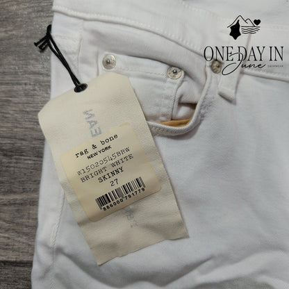 Rag & Bone Skinny Jeans Bright White Stretch Denim NWT Size 4 (27)