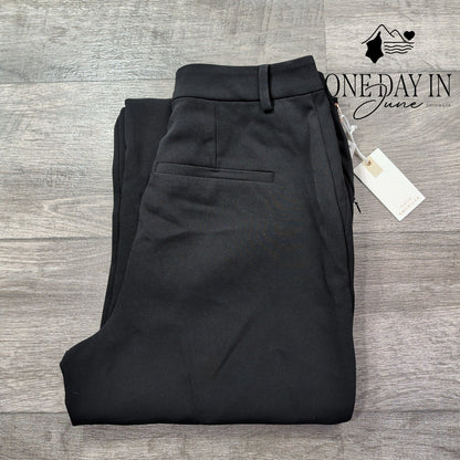 Good American Luxe Suiting Column Trouser Black Wide Leg Pants NWT Size 4 (27)