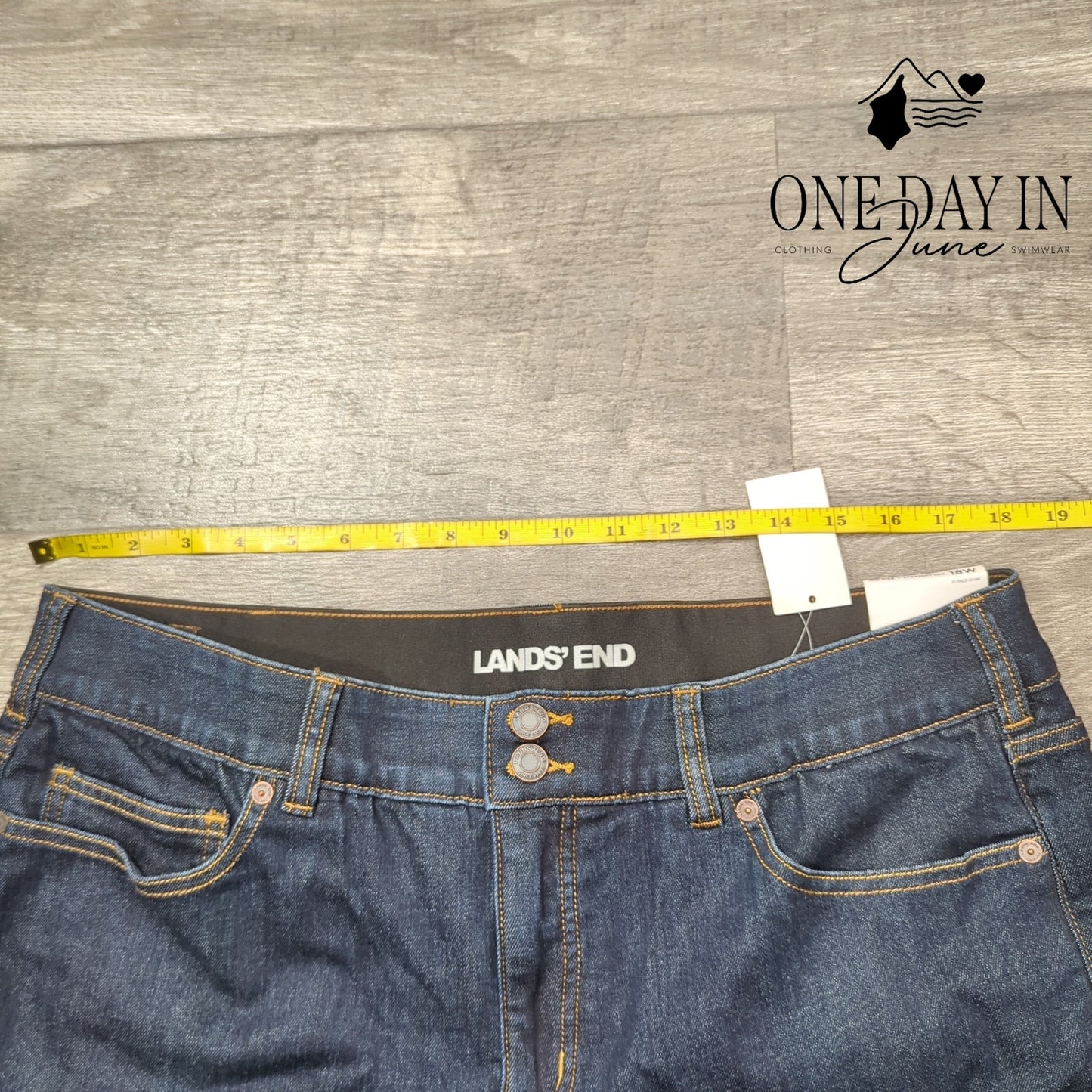 Land's End Plus Size Straight Leg Mid Rise Jeans Size 18W