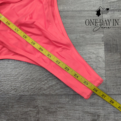 Aleumdr High Cut Tie Front One Piece Swimsuit Size M