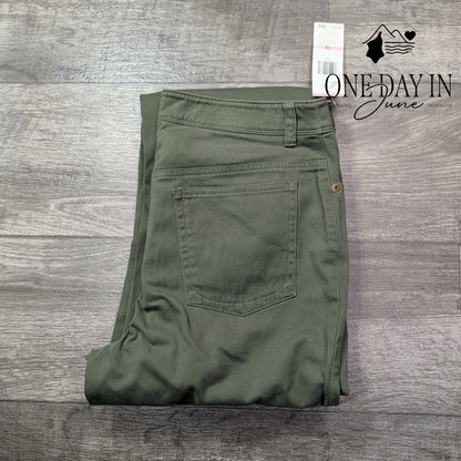 Jones New York Bootcut Jeans Green Stretch Mid Rise Wide Leg NWT Size 10