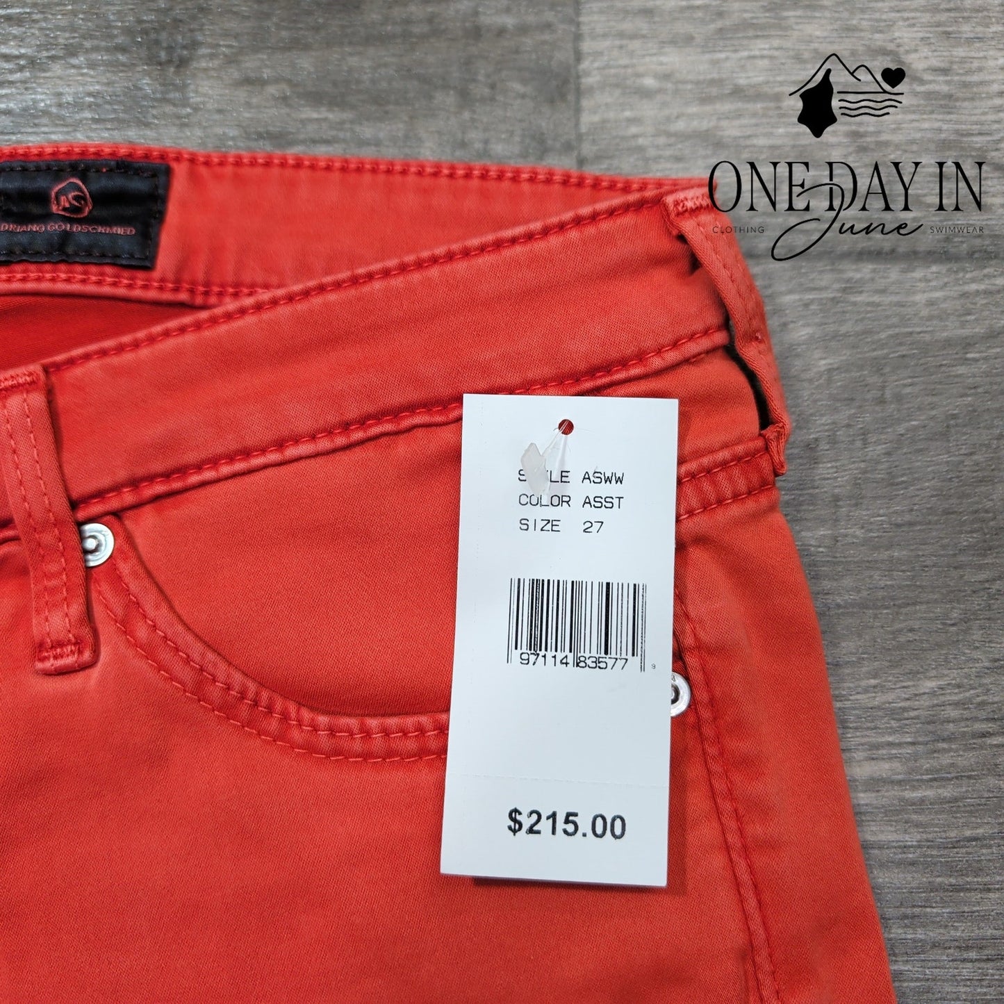AG Adriano Goldschmied The Prima Mid Rise Cigarette Jeans Stretch NWT Size 4 (27