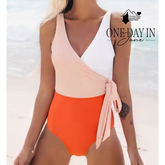 Cupshe Color Block One Piece Swimsuit Size L