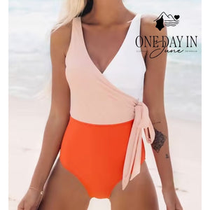 Cupshe Color Block One Piece Swimsuit Size L