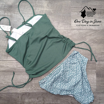 Cupshe Ribbed Ruched Bikini Swimsuit Size S