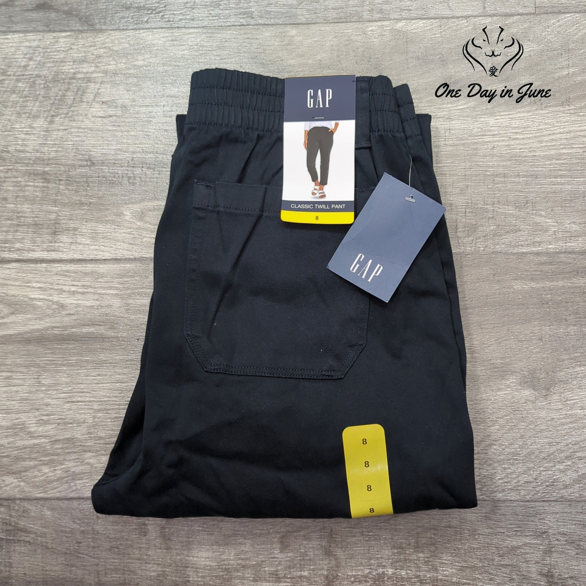 Gap Classic Twill Chino Pants Black Straight Leg Women's NWT Size 8