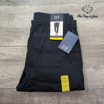 Gap Classic Twill Chino Pants Black Straight Leg Women's NWT Size 8