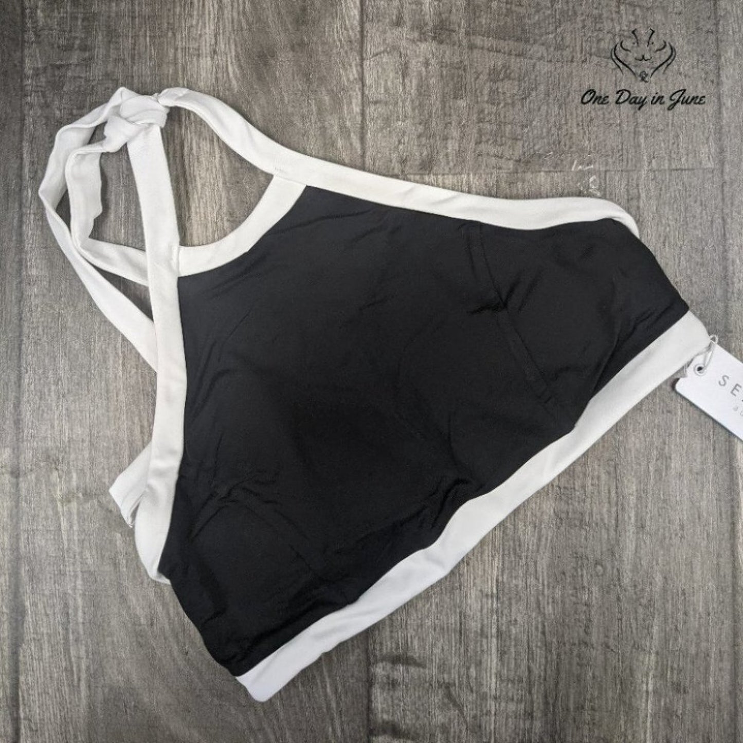 SeaFolly Block Party High Neck Tank Bikini Top Size 4