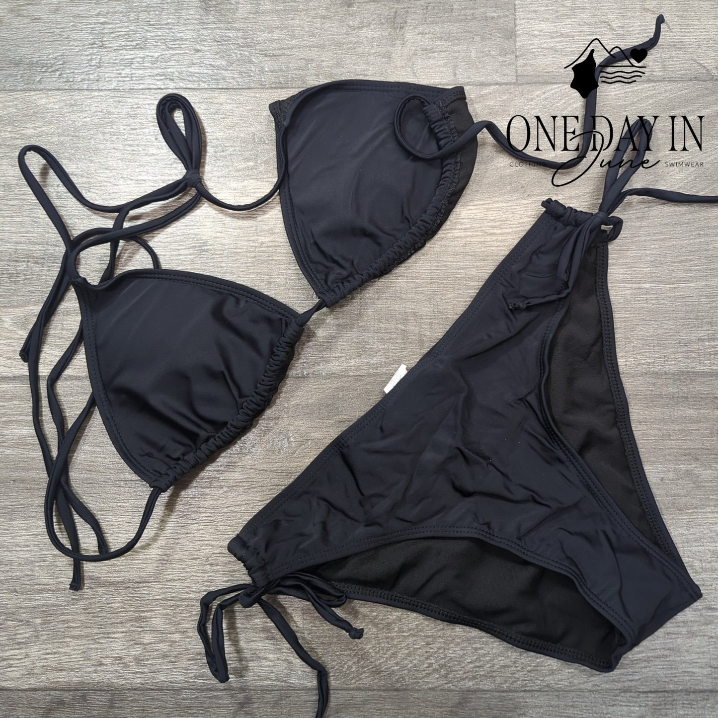 Charmo Adjustable Triangle Tie Side Bikini Swimsuit Size M
