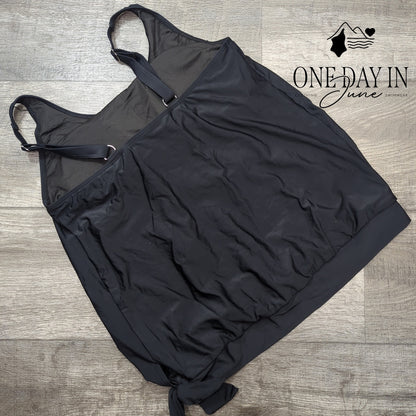 Yonique Blouson Tankini Top Size M