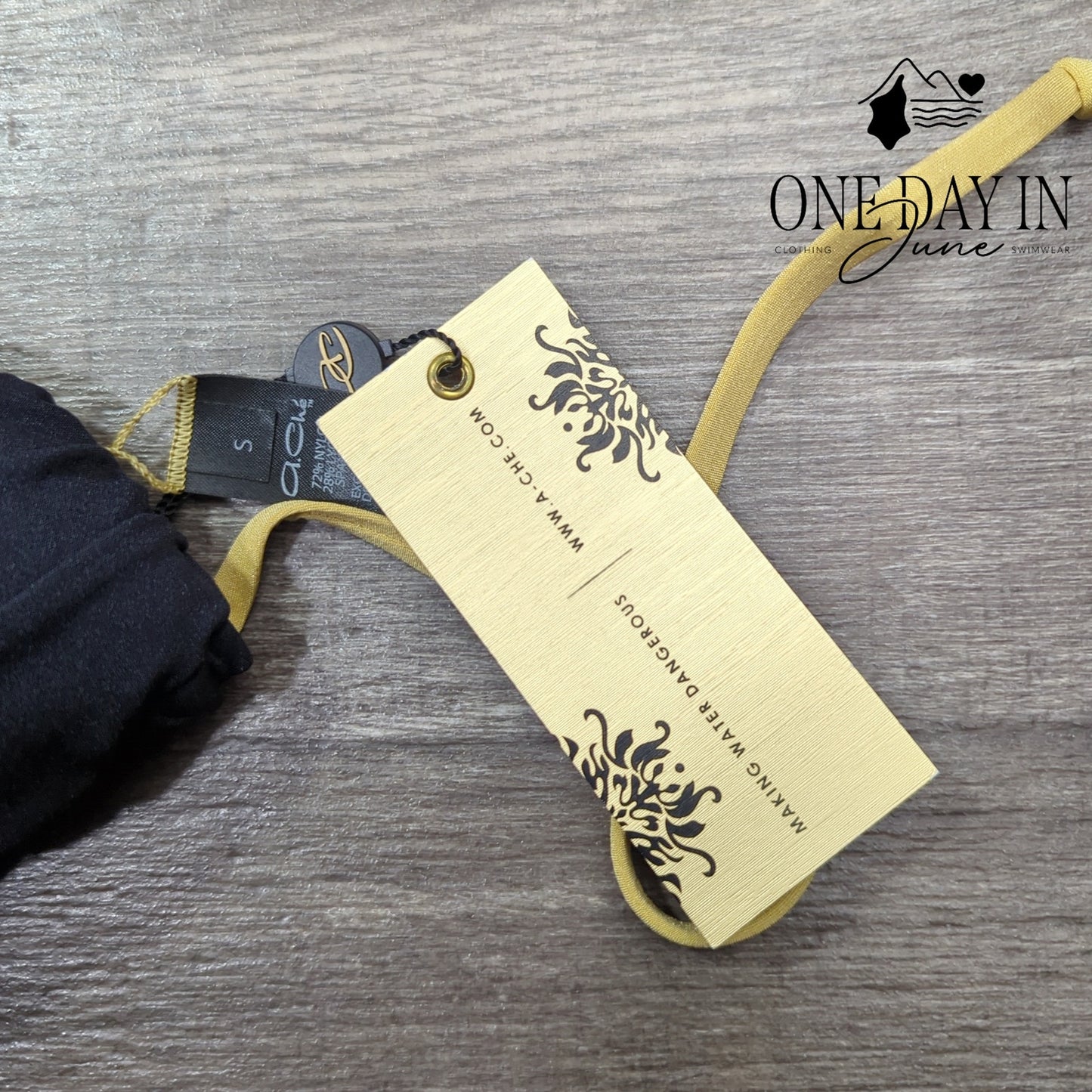 A.Che Tie Back Halter Padded Bikini Top Size S