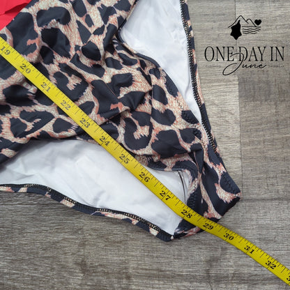 Suuksess Ruffle Leopard One Piece Swimsuit Size XL