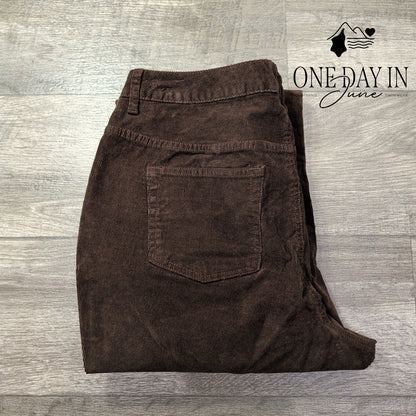 St. John's Bay Plus Size Straight Leg Corduroy Pants Brown NWT Size 16W