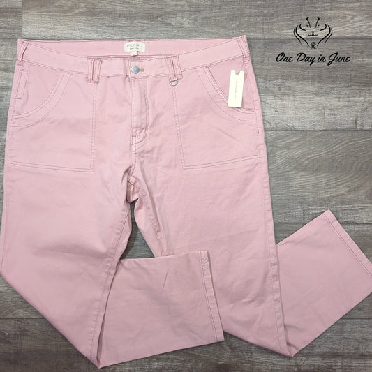 Pilcro Anthropologie Straight Leg Utility Jeans Pink NWT Size 34 (18)