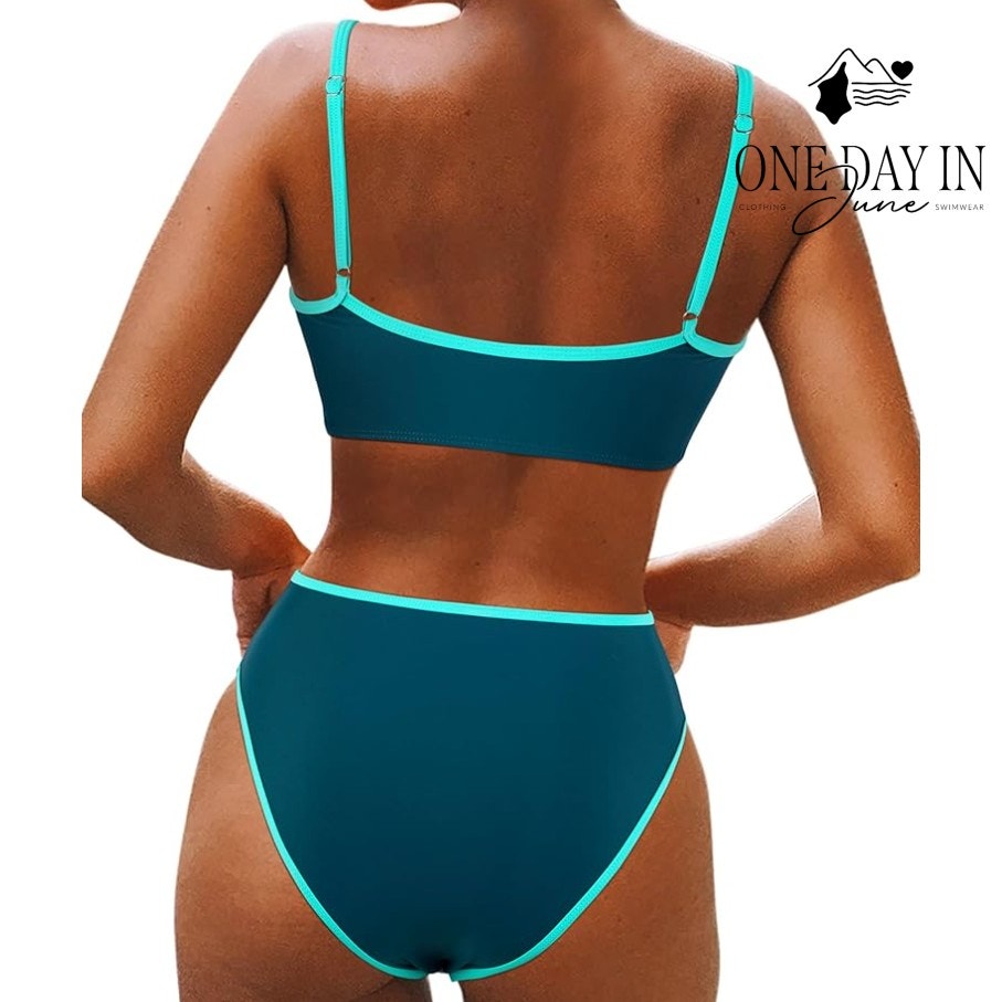 Charmo High Waist Crop Bikini Swimsuit Size M