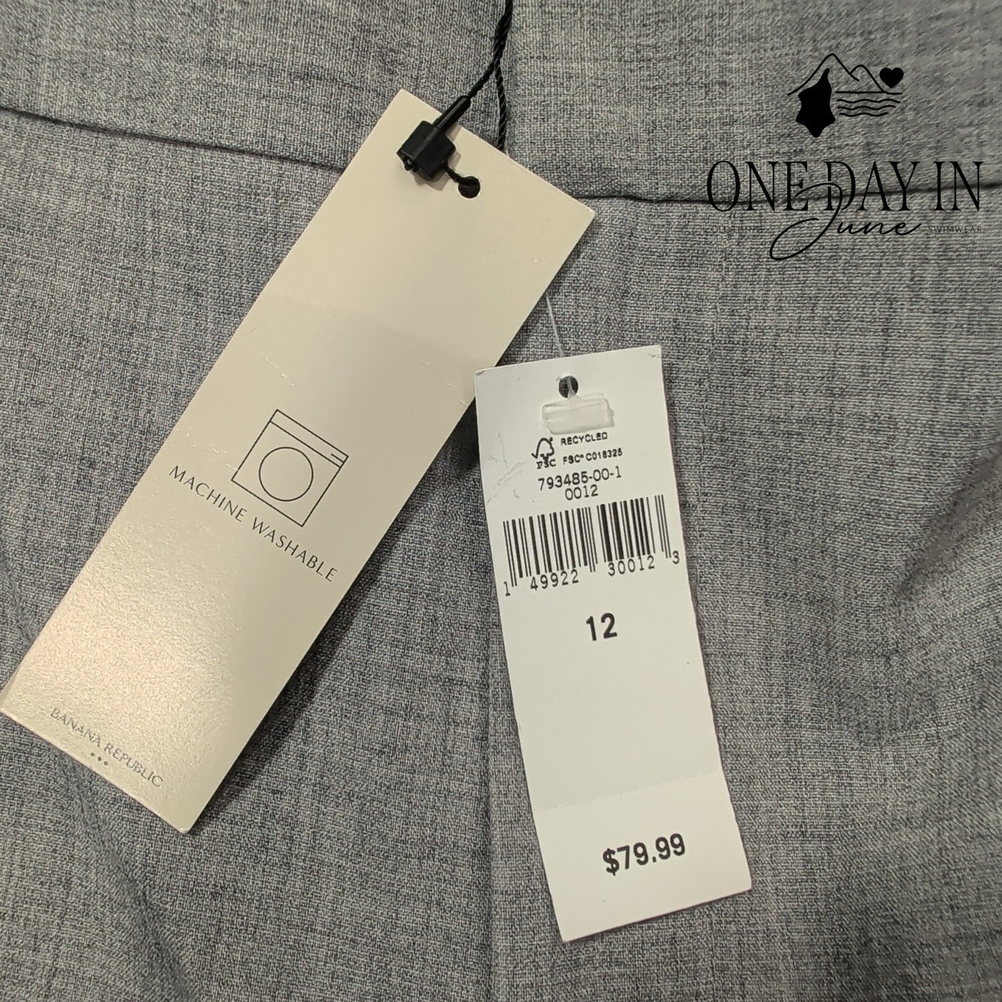 Banana Republic Ryan Curvy Fit Pants Gray Mid Rise Trouser NWT Size 12