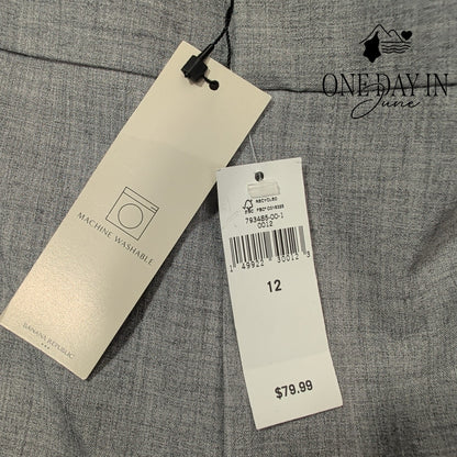 Banana Republic Ryan Curvy Fit Pants Gray Mid Rise Trouser NWT Size 12