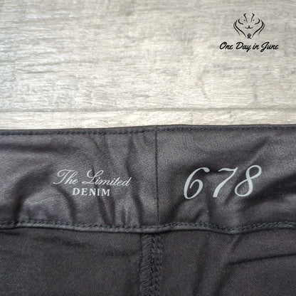 The Limited 678 Coated Skinny Jeans Charcoal Gray Faux Leather Look Size 10