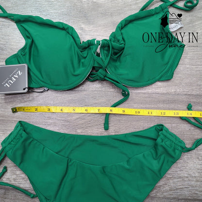Zaful Tie Back Underwire Bikini Swimsuit Size M