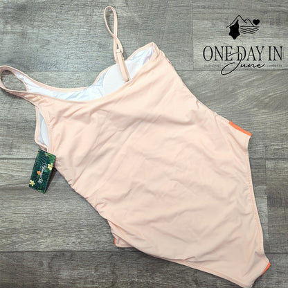 Blooming Jelly One Shoulder Mesh One Piece Swimsuit Size L