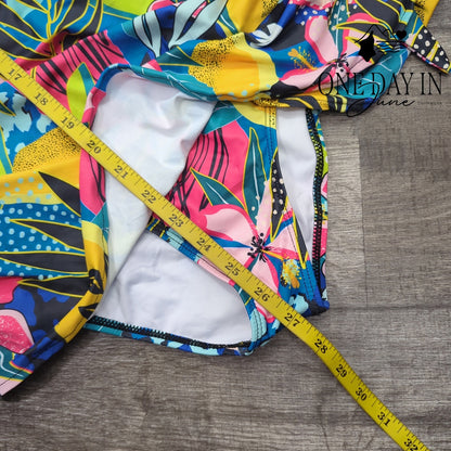 Tempt Me Tropical Skirted One Piece Swimsuit Size M