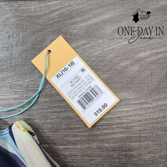 Kona Sol Tie Back Halter Tropical Bikini Top Size XL