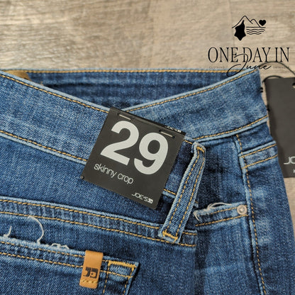 Joe's Jeans Skinny Crop Distressed Frayed Hem Jeans Blue NWT Size 10 (29)