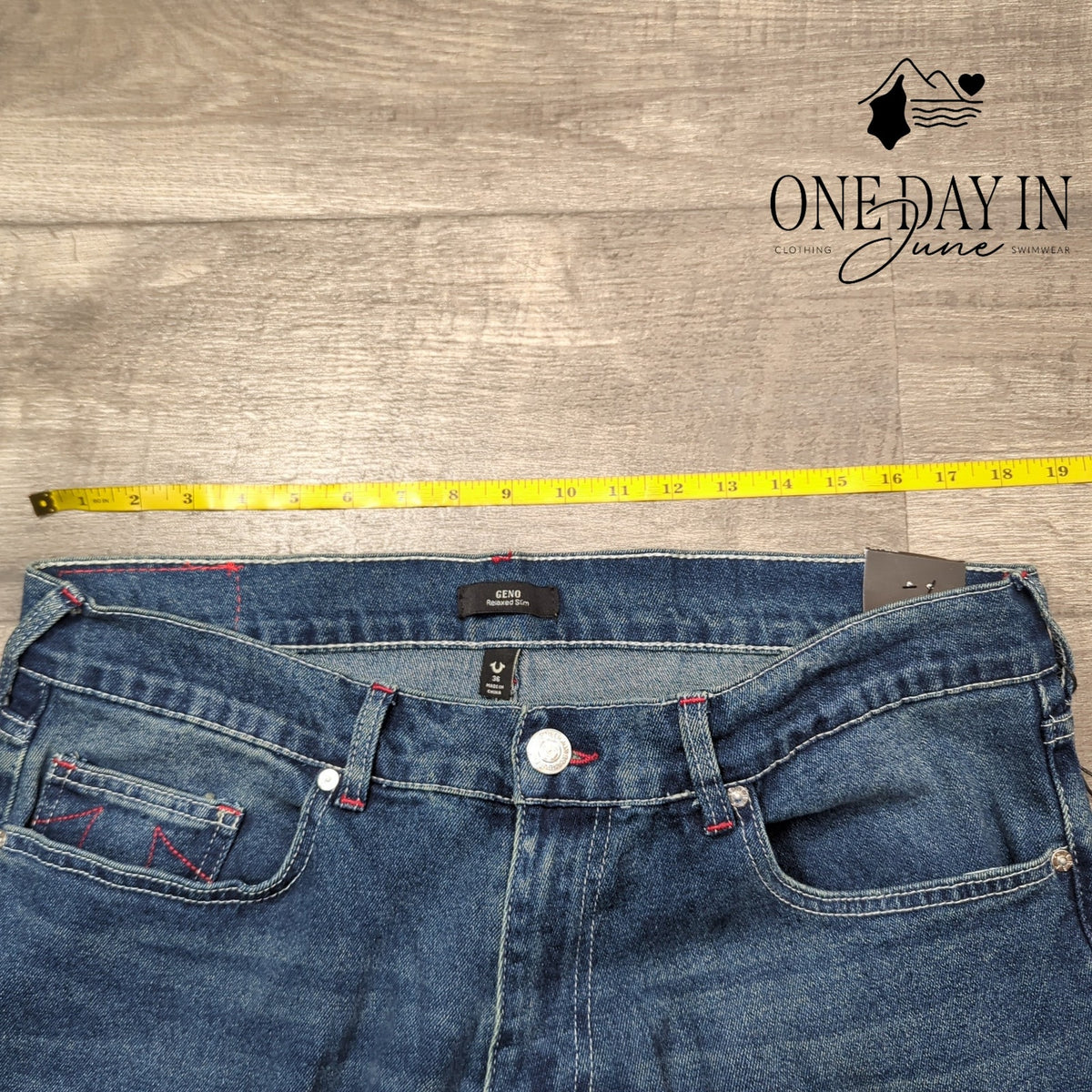 True Religion Geno Relaxed Slim Jeans Men's Dark Boreal NWT Size 36X30