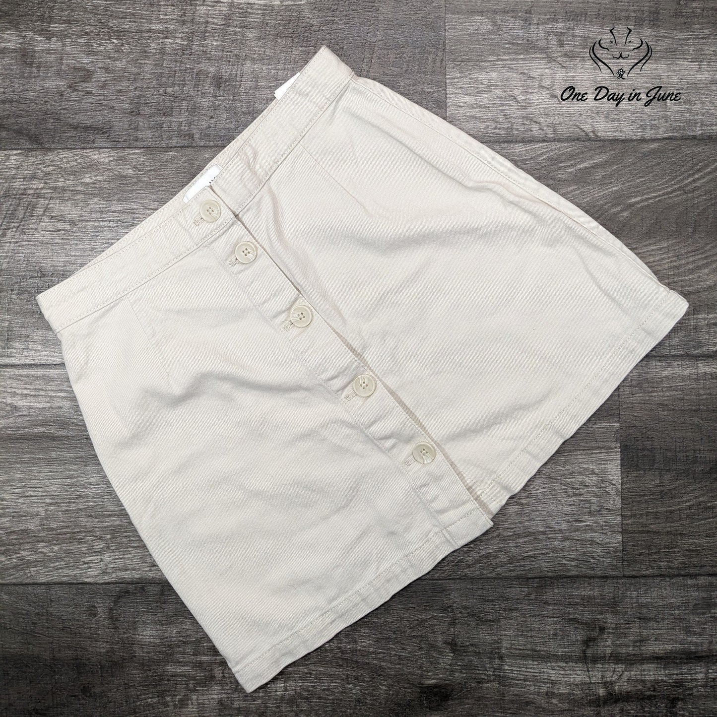 Monkl Button Front Denim Mini Skirt Size 38 (6-8)