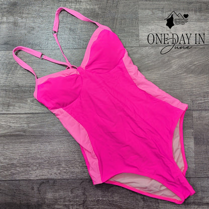 Aleumdr Colorblock One Piece Swimsuit Size M