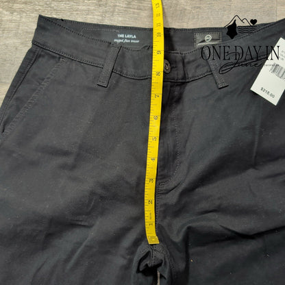AG Adriano Goldschmied The Layla Cropped Flare Trouser Pants Black NWT Size 4