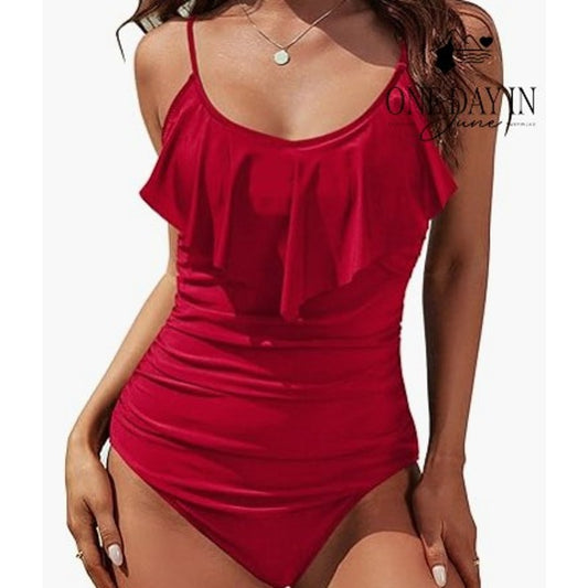 Blooming Jelly Tummy Control Flounce One Piece Swimsuit Size L