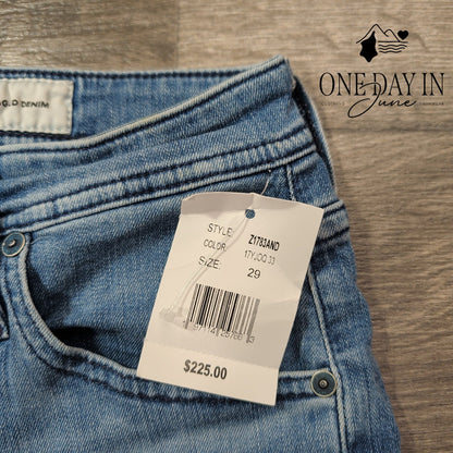 AG Adriano Goldschmied Tellis Modern Slim Jeans Blue Denim NWT Size 29X32