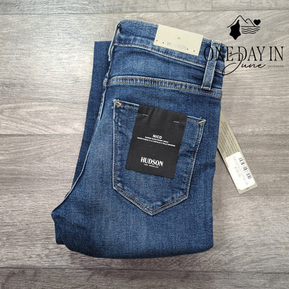 Hudson Nico Super Skinny Ankle Jeans Lotus Distressed Raw Hem NWT Size 2 (26)