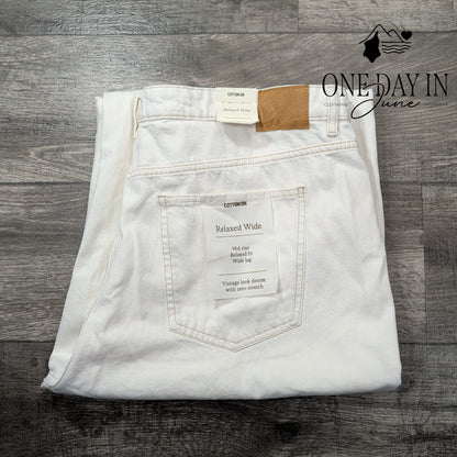 Cotton-On Mid Rise Relaxed Wide Leg Jeans Size 40X30