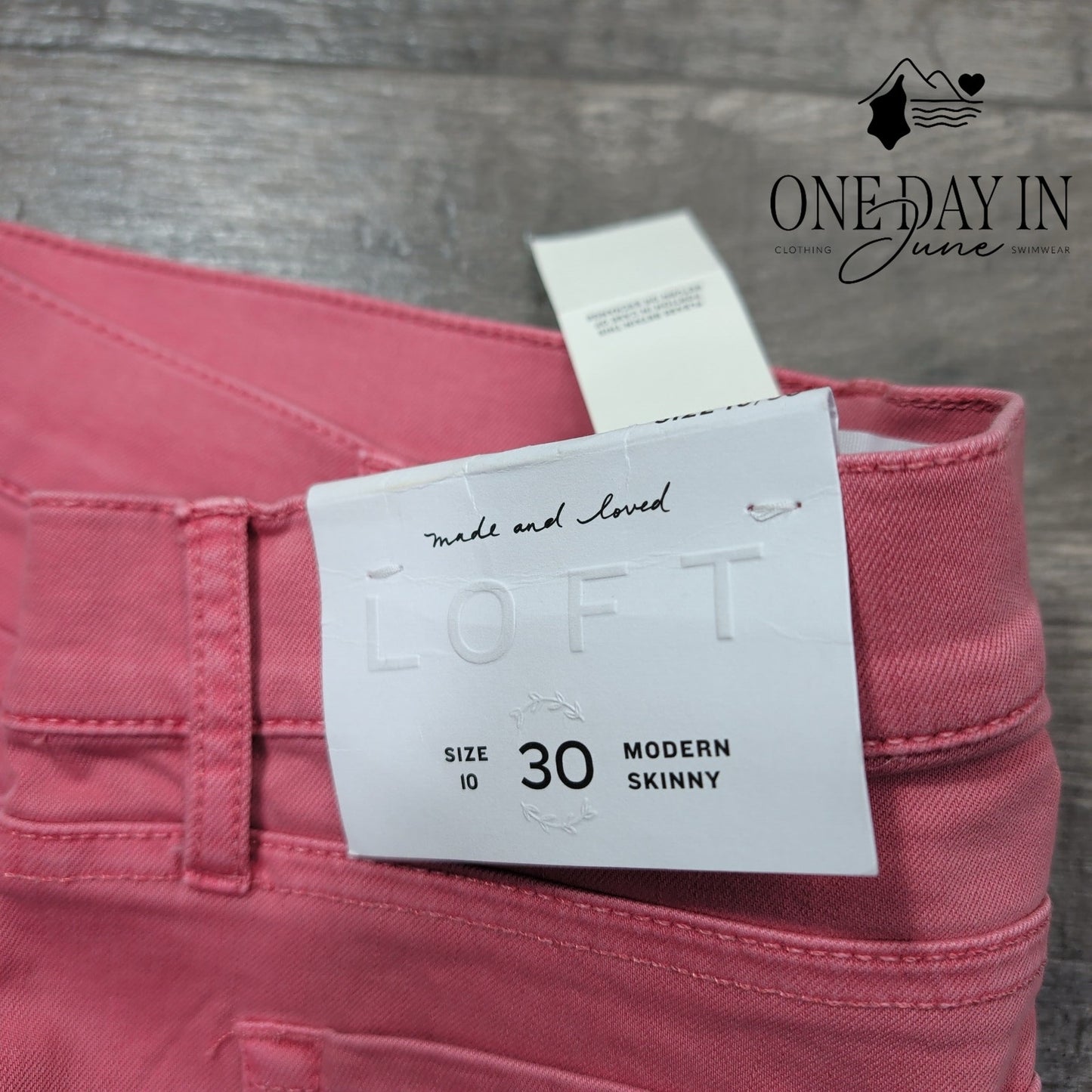 Loft Modern Skinny Jeans Pink Coral Stretch Denim NWT $69.50 Size 10