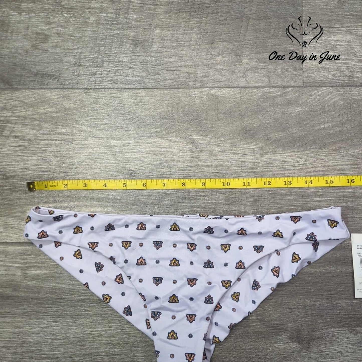 RVCA Foulard Cheeky Bikini Bottom Lavender Low Rise Print NWT Size L