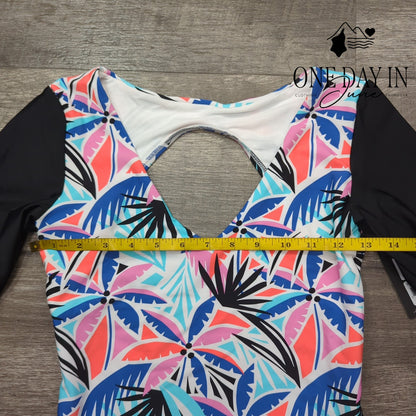 Body Glove Chloe Paddle Suit Long Sleeve Open Back Tropical Swimsuit NWT Size S