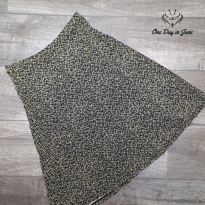 Talbots Petites Geometric Print Pull On Knee Length Skirt Black Ivory Size S