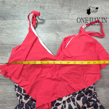 CharmLeaks Flounce Tummy Control One Piece Swimsuit Size XL